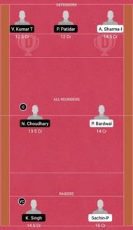 JSG vs MAS Kabaddi Dream11 Fantasy Team 1